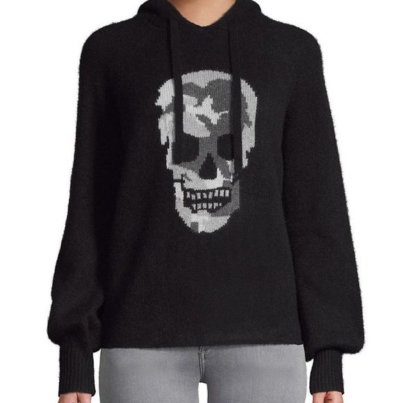 360 Skull Cashmere Camo Skull Cashmere Hoodie in Black - Size Small - Picture 1 of 4